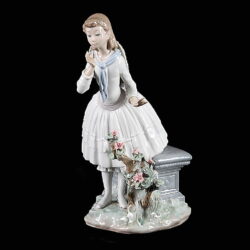 Kunstauktion Engel Koblenz Auktion 180 Mädchen mit Bücherbündel neben einer Steinbank